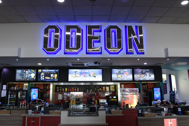 a screen shot of a Odeon cinema sign